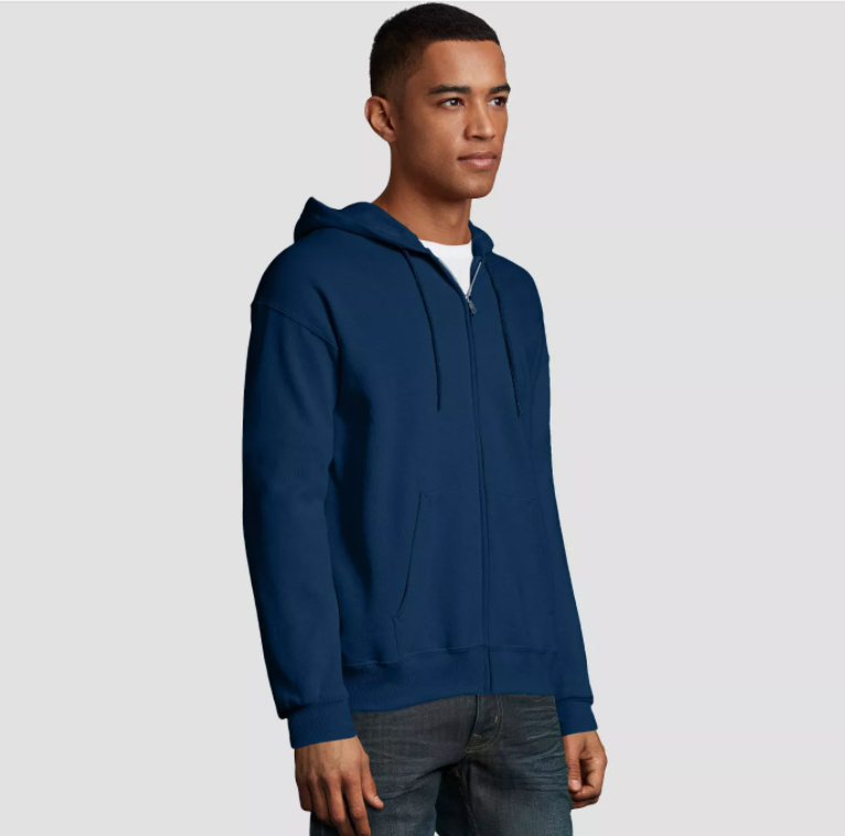 Navy With Zipper Hoodie – Zeodra Fashion - Main Image