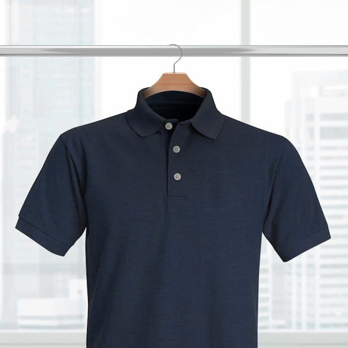 Black Solid Polo T-shirt - Main Image