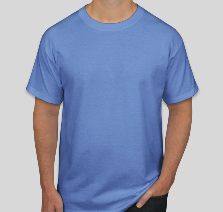 Light blue round sales neck t shirt