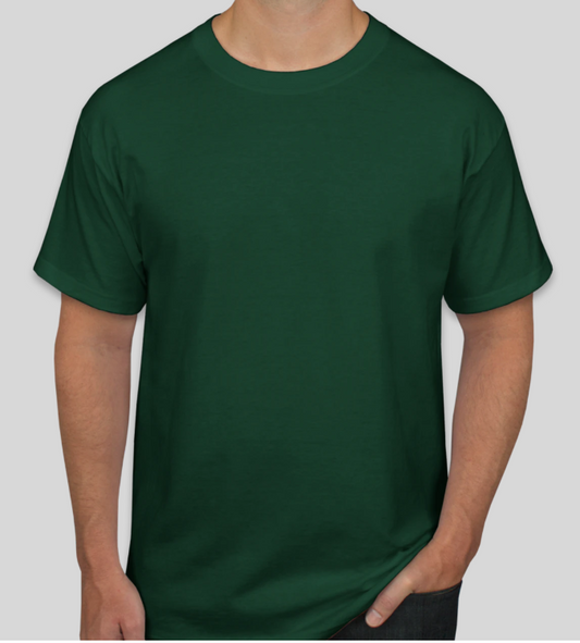 Bottle Green Round Neck T-Shirt For Men