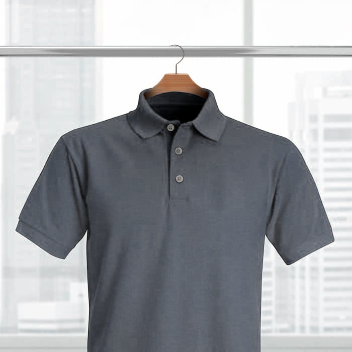 Grey Solid Polo T-shirt - Main Image