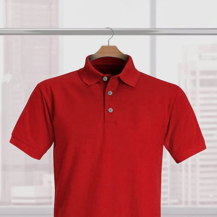 Red Solid Polo T-shirt