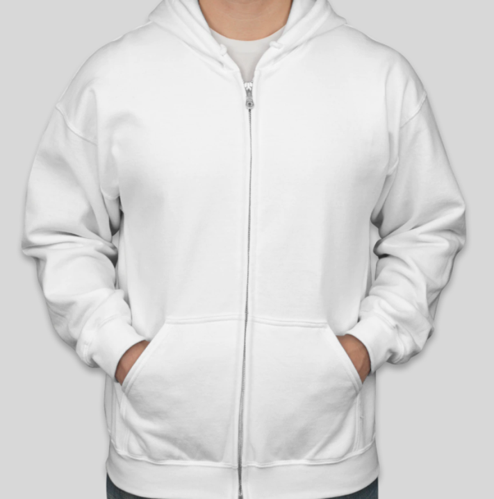White with Zipper Hoodie Zeodra Fashion