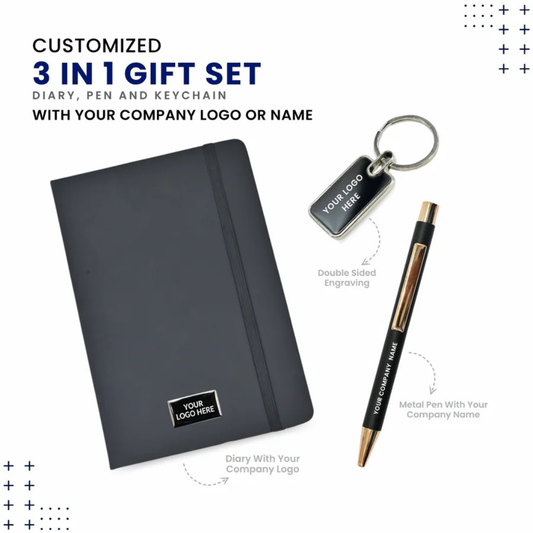 3 in 1 Diary Pen & Keychain Set | Corporate Gift | Zeodra.com
