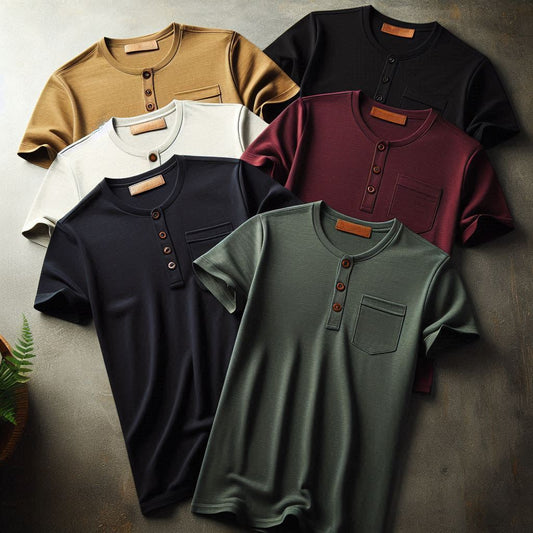 3 Henley  T-Shirt For Men