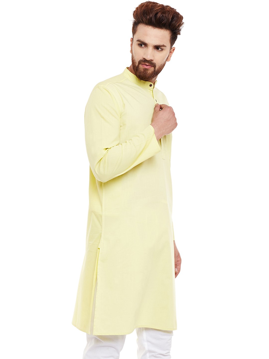 Light Yellow Straight Kurta Pajama for Men