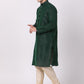 Dark Green Straight Kurta Pajama for Men