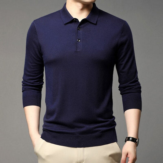 Navy Blue Collar T-Shirts Full Sleeves